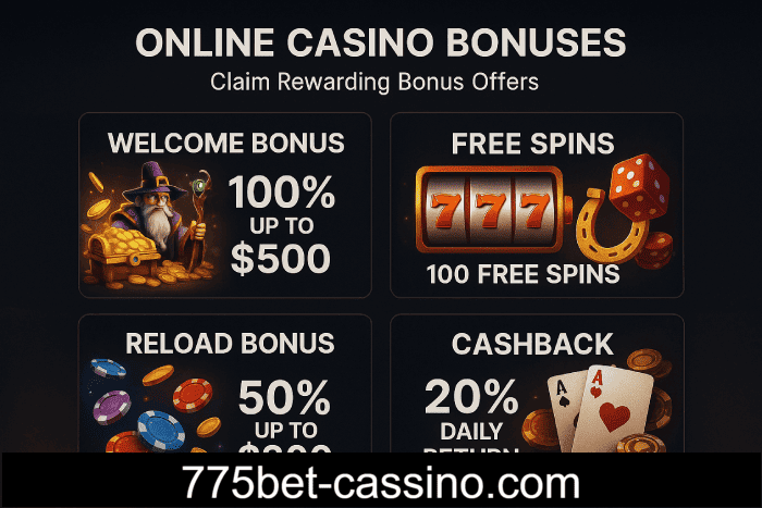 Bônus de cassino móvel 775BET com apostas online