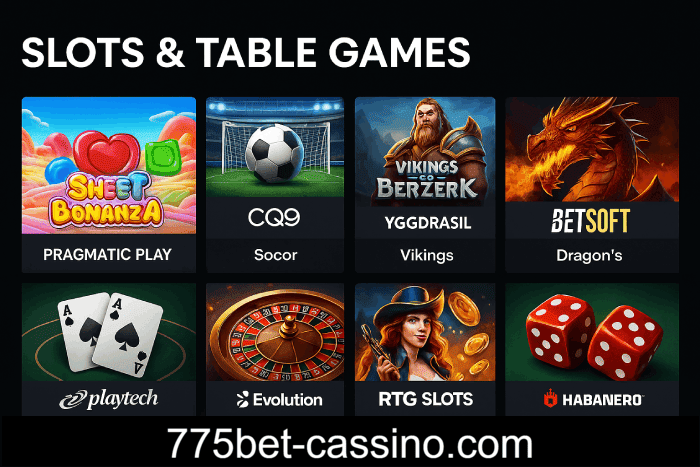 Jogos de caça-níqueis Cassino 775BET online