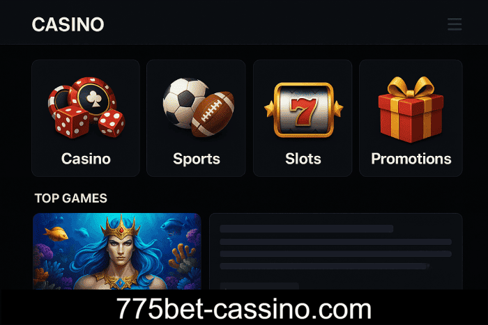Plataforma Cassino 775BET segura e confiável