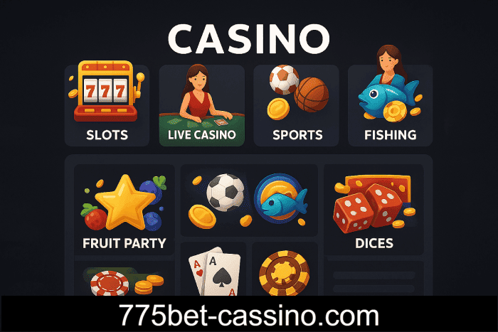 Plataforma online Cassino 775BET com bônus exclusivos